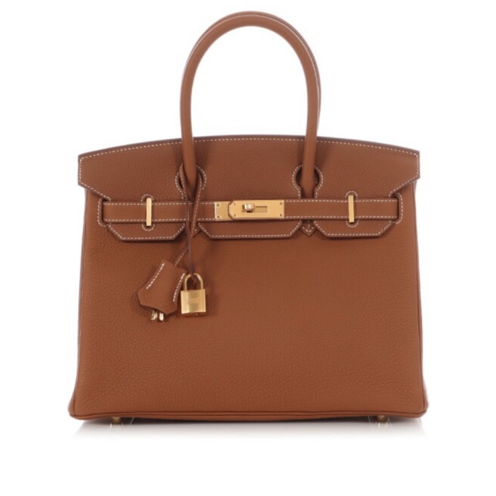 Hermes Brown Shoulder Bag with Gold Hardware Birkin bag